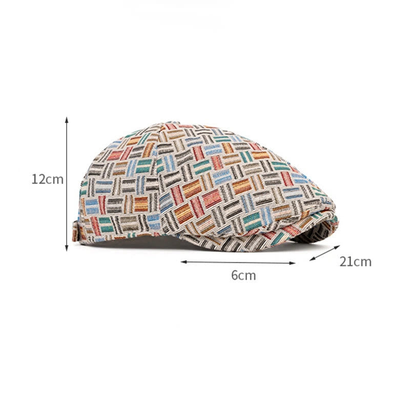 Cappello basco a quadri jacquard colorati retrò artistici - image 8