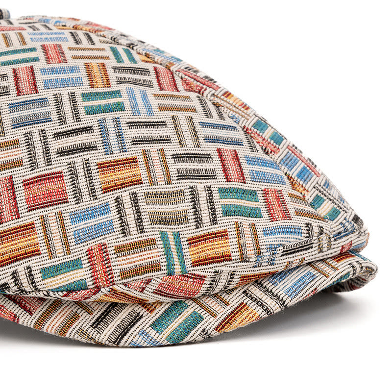 Cappello basco a quadri jacquard colorati retrò artistici - image 4