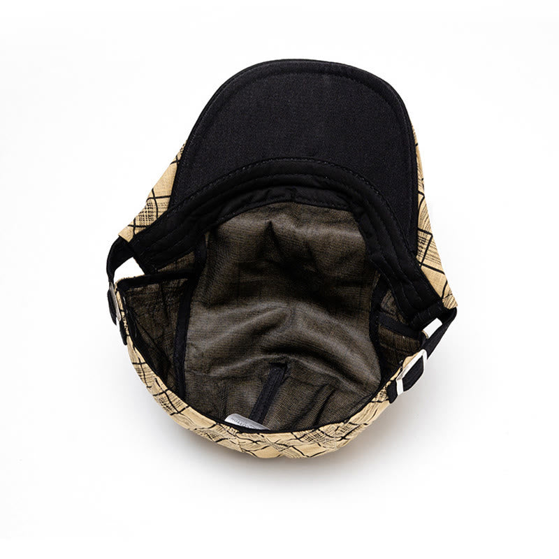 Cappello basco a righe e quadri in puro cotone, moda primavera ed estate - image 8