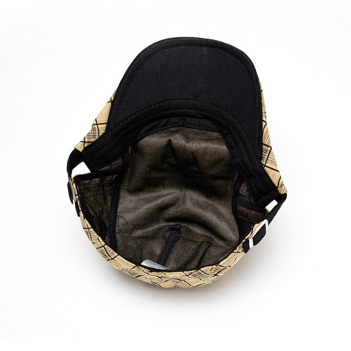 Cappello basco a righe e quadri in puro cotone, moda primavera ed estate - image 8