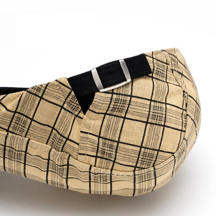 Cappello basco a righe e quadri in puro cotone, moda primavera ed estate - image 7