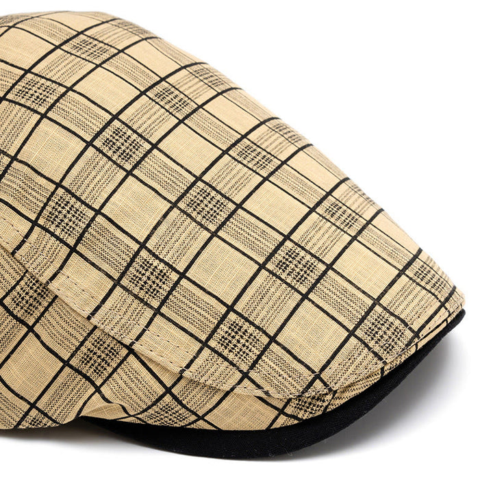 Cappello basco a righe e quadri in puro cotone, moda primavera ed estate - image 6