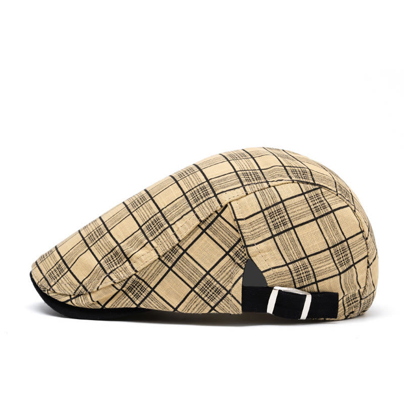 Cappello basco a righe e quadri in puro cotone, moda primavera ed estate - image 2