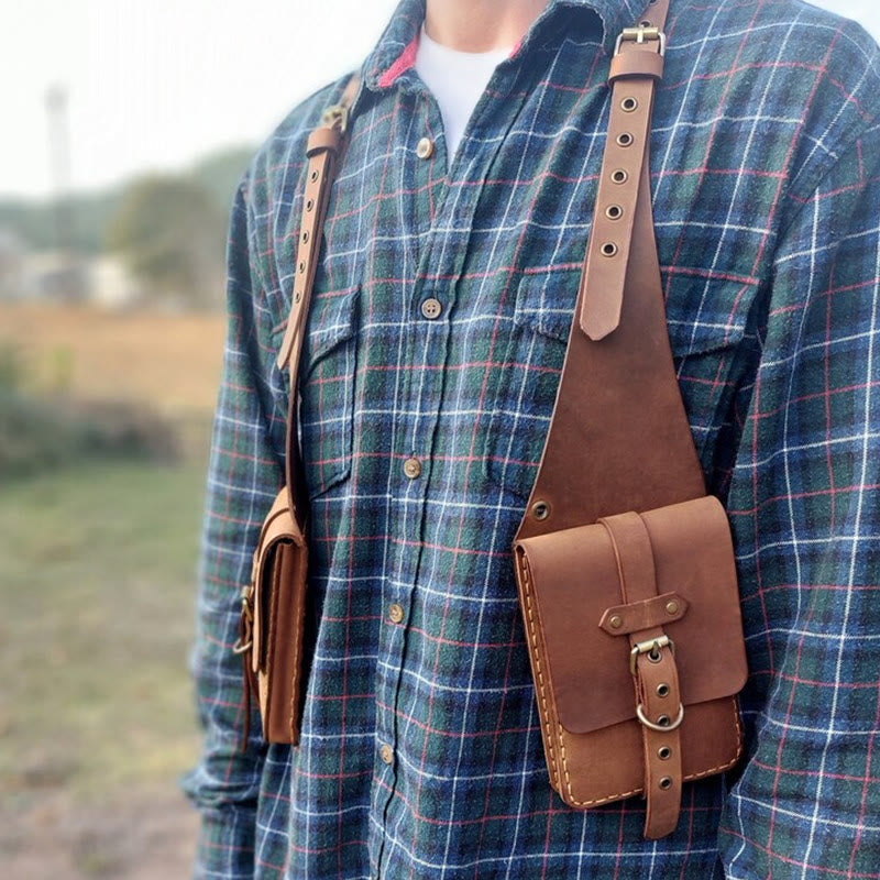 Borsa a tracolla in pelle antifurto per cellulare, stile punk retrò - image 1