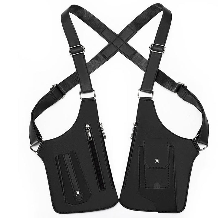 Borsa a tracolla in pelle multitasche ad alta capacità per esterni - Nero - image 8