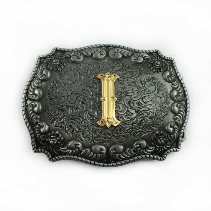 Cintura in pelle fai da te da uomo con fibbia a forma di lettera iniziale dell'alfabeto - I - Senza cintura - image 12