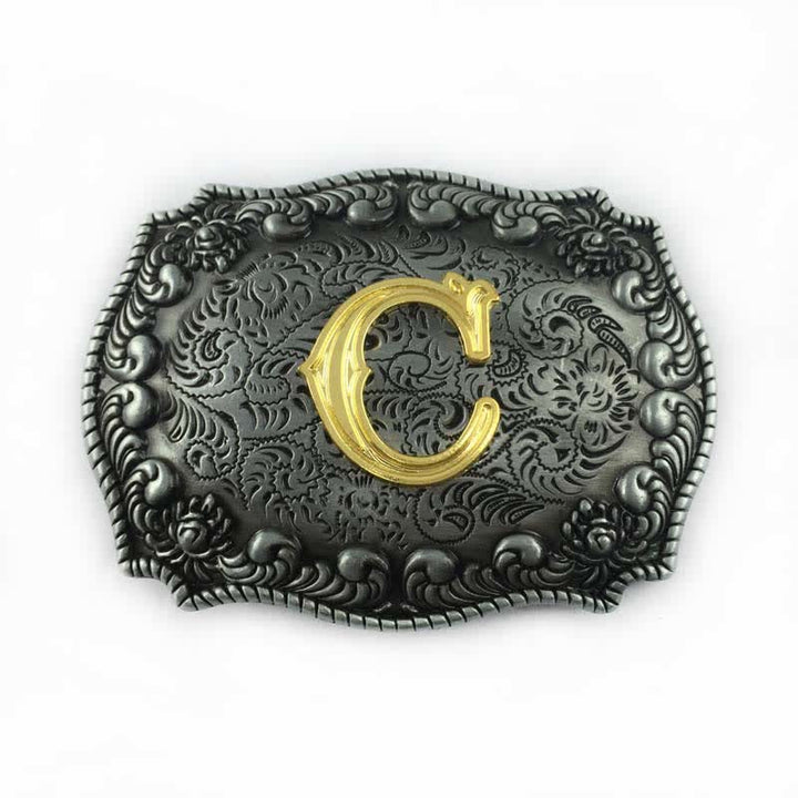 Cintura in pelle fai da te da uomo con fibbia a forma di lettera iniziale dell'alfabeto - C - Senza cintura - image 5