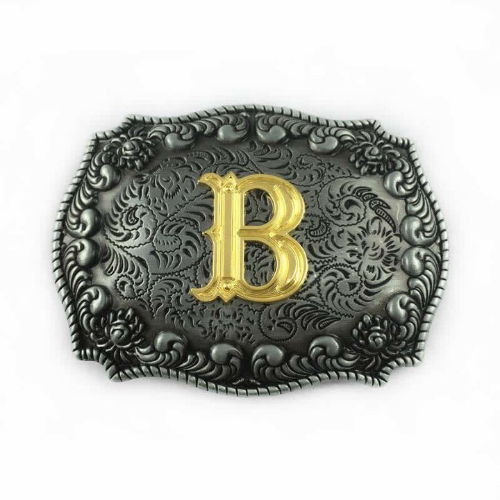 Cintura in pelle fai da te da uomo con fibbia a forma di lettera iniziale dell'alfabeto - B - Senza cintura - image 5