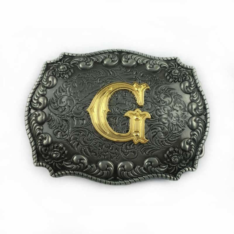Cintura in pelle fai da te da uomo con fibbia a forma di lettera iniziale dell'alfabeto - G - Senza cintura - image 9