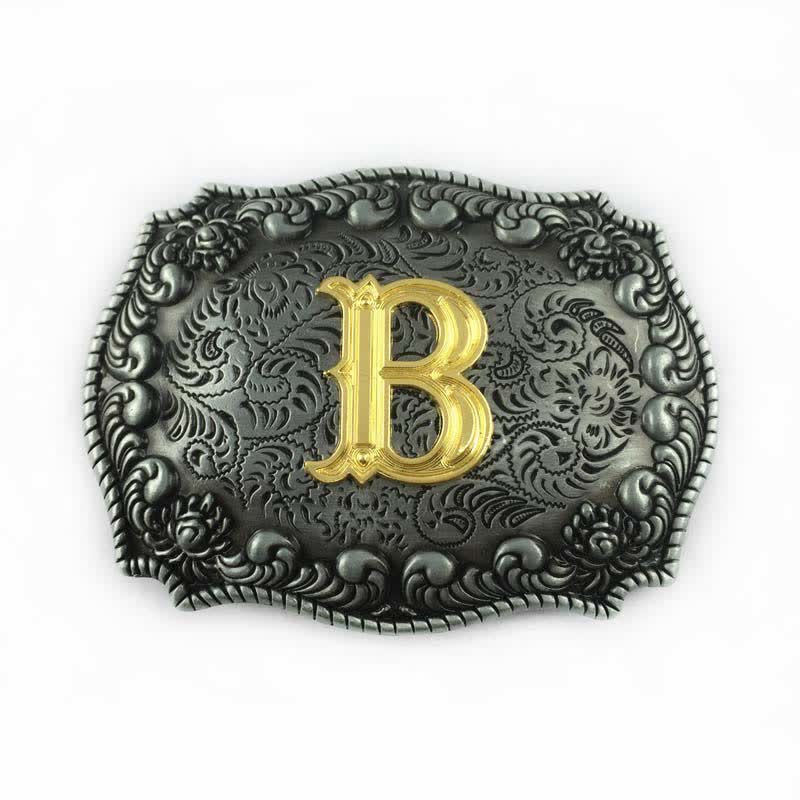 Cintura in pelle fai da te da uomo con fibbia a forma di lettera iniziale dell'alfabeto - B - Senza cintura - image 4