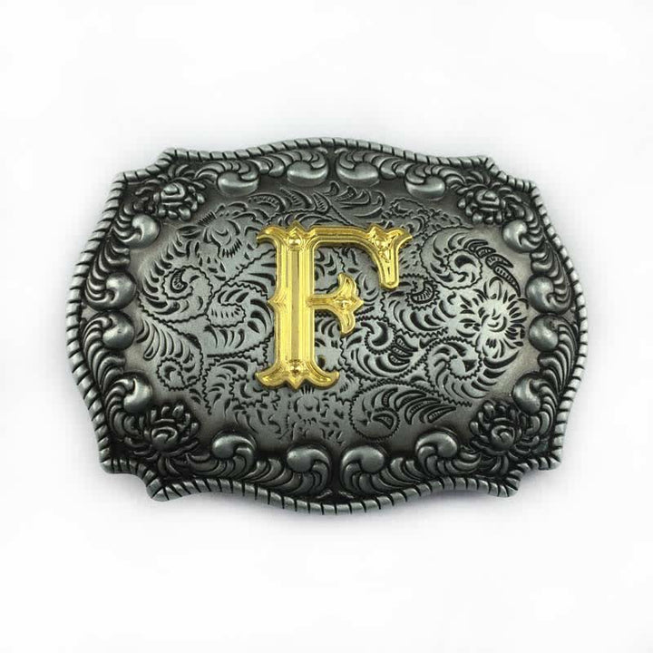 Cintura in pelle fai da te da uomo con fibbia a forma di lettera iniziale dell'alfabeto - F - Senza cintura - image 8