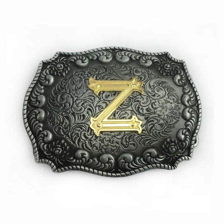 Cintura in pelle fai da te da uomo con fibbia a forma di lettera iniziale dell'alfabeto - Z - Senza cintura - image 28