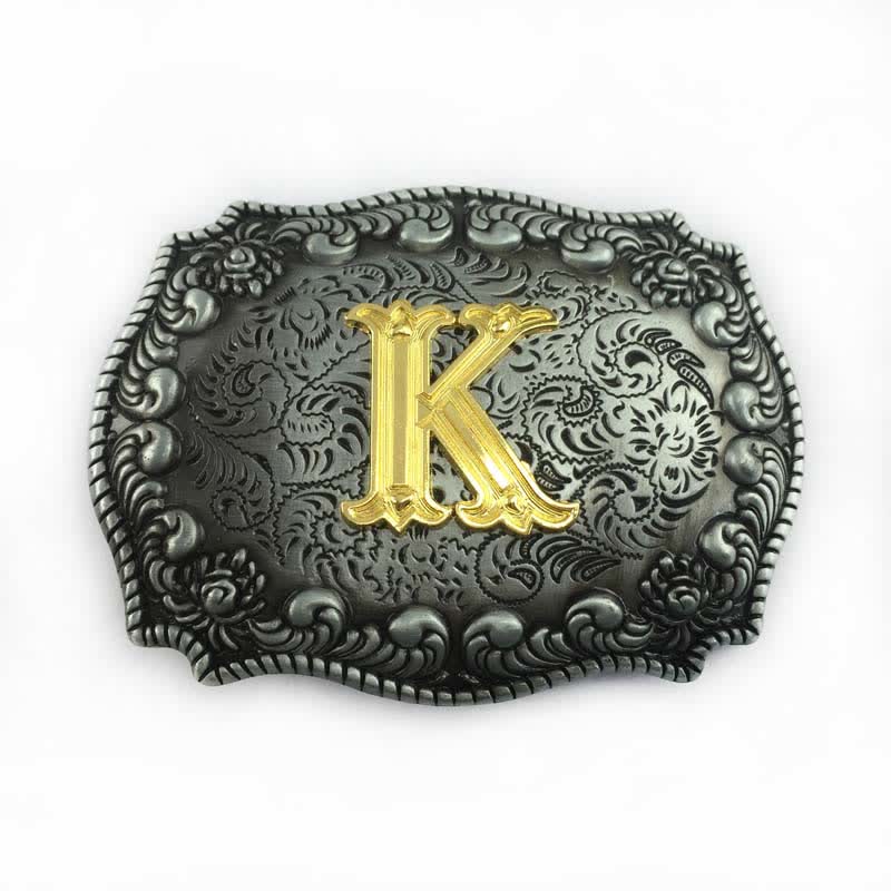 Cintura in pelle fai da te da uomo con fibbia a forma di lettera iniziale dell'alfabeto - K - Senza cintura - image 13