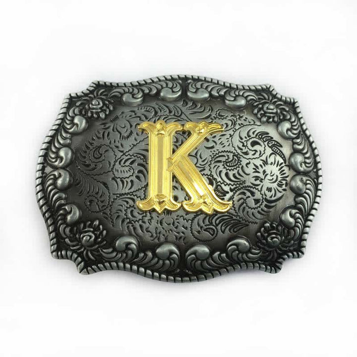Cintura in pelle fai da te da uomo con fibbia a forma di lettera iniziale dell'alfabeto - K - Senza cintura - image 13