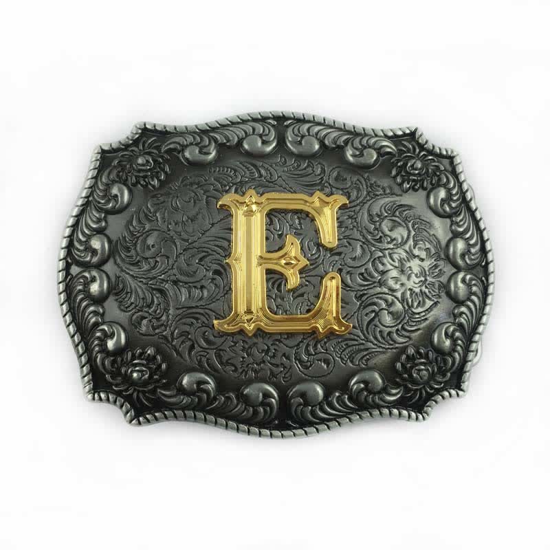 Cintura in pelle fai da te da uomo con fibbia a forma di lettera iniziale dell'alfabeto - E - Senza cintura - image 7