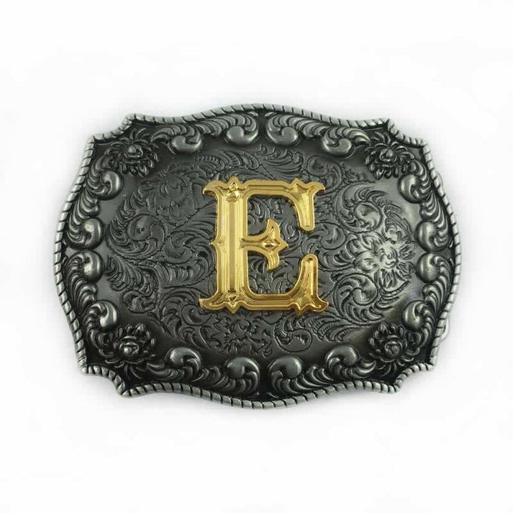 Cintura in pelle fai da te da uomo con fibbia a forma di lettera iniziale dell'alfabeto - E - Senza cintura - image 7