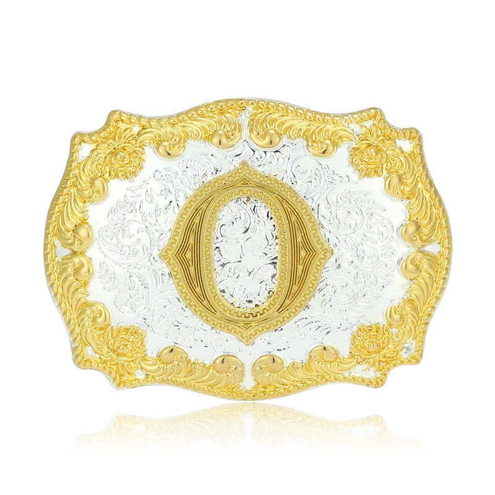 Cintura in pelle da uomo fai da te con fibbia a lettera iniziale dorata - O - Senza cintura - image 19