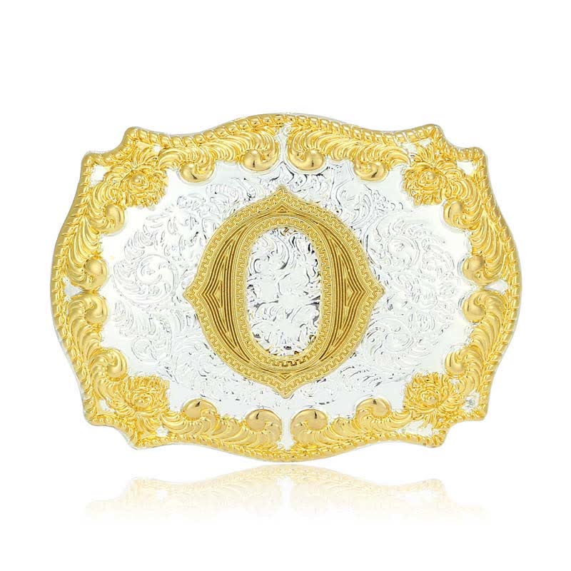 Cintura in pelle da uomo fai da te con fibbia a lettera iniziale dorata - O - Senza cintura - image 20