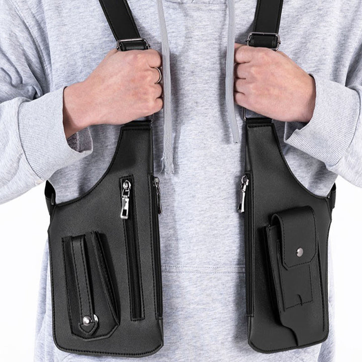 Borsa a tracolla in pelle multitasche ad alta capacità per esterni - image 2