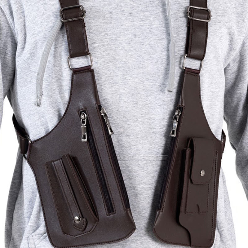 Borsa a tracolla in pelle multitasche ad alta capacità per esterni - image 2