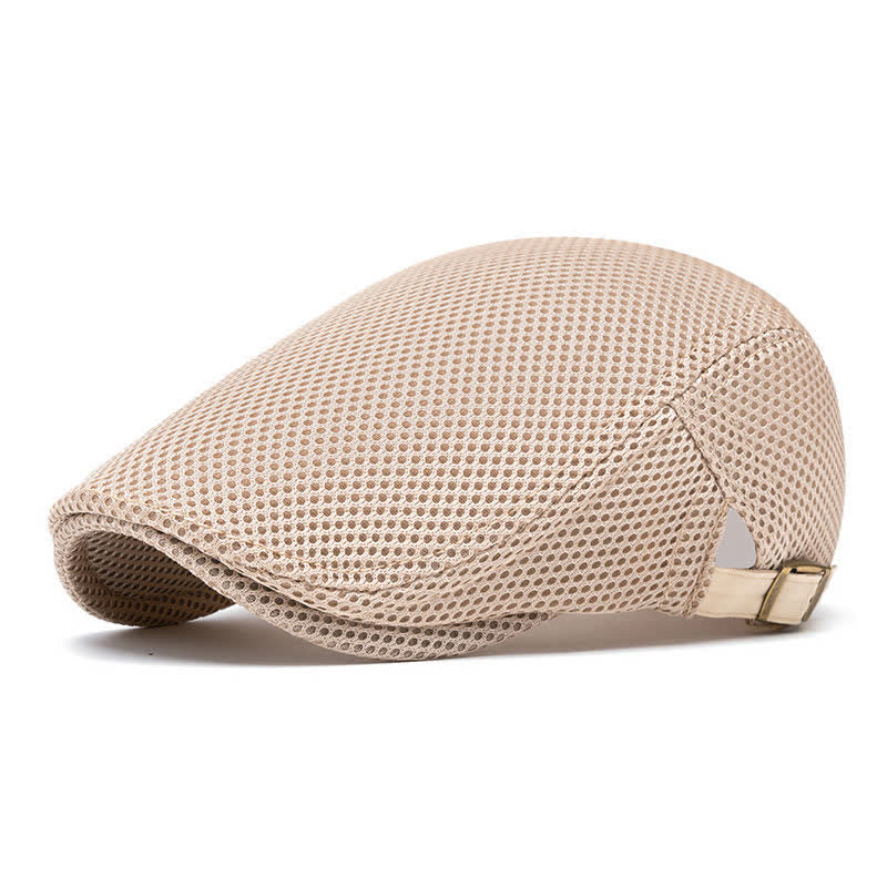 Cappello basco estivo in rete tinta unita con parte superiore piatta - Cachi - Regolabile (22"-23 5/8") - image 6