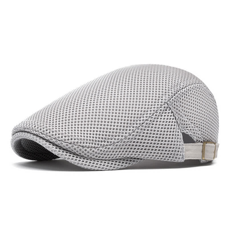 Cappello basco estivo in rete tinta unita con parte superiore piatta - Grigio chiaro - Regolabile (22"-23 5/8") - image 9