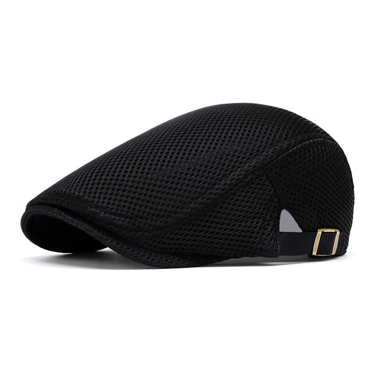 Cappello basco estivo in rete tinta unita con parte superiore piatta - Nero - Regolabile (22"-23 5/8") - image 1
