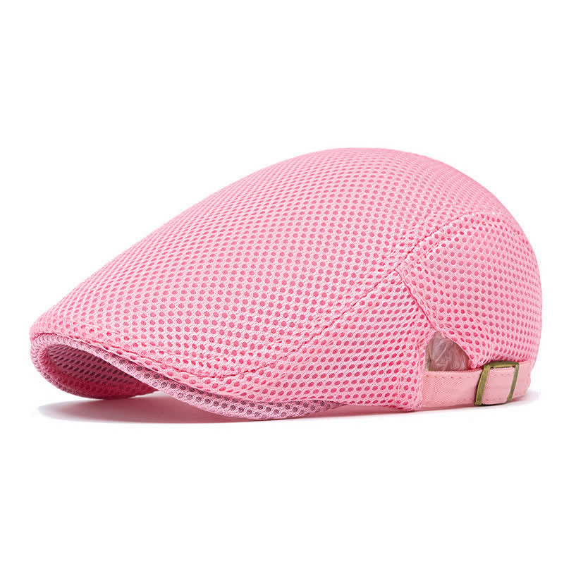 Cappello basco estivo in rete tinta unita con parte superiore piatta - Rosa - Regolabile (22"-23 5/8") - image 14