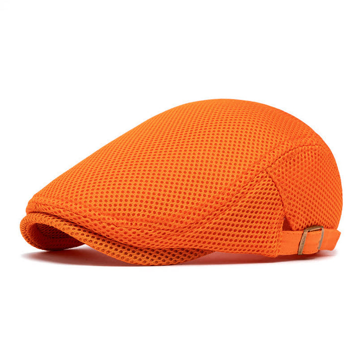 Cappello basco estivo in rete tinta unita con parte superiore piatta - Arancia - Regolabile (22"-23 5/8") - image 12