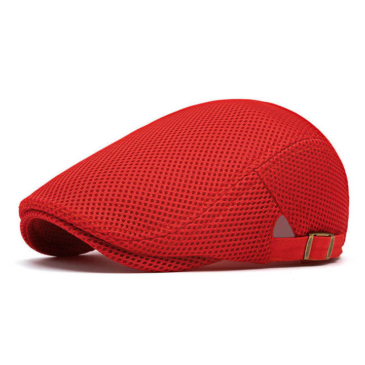 Cappello basco estivo in rete tinta unita con parte superiore piatta - Rosso - Regolabile (22"-23 5/8") - image 11