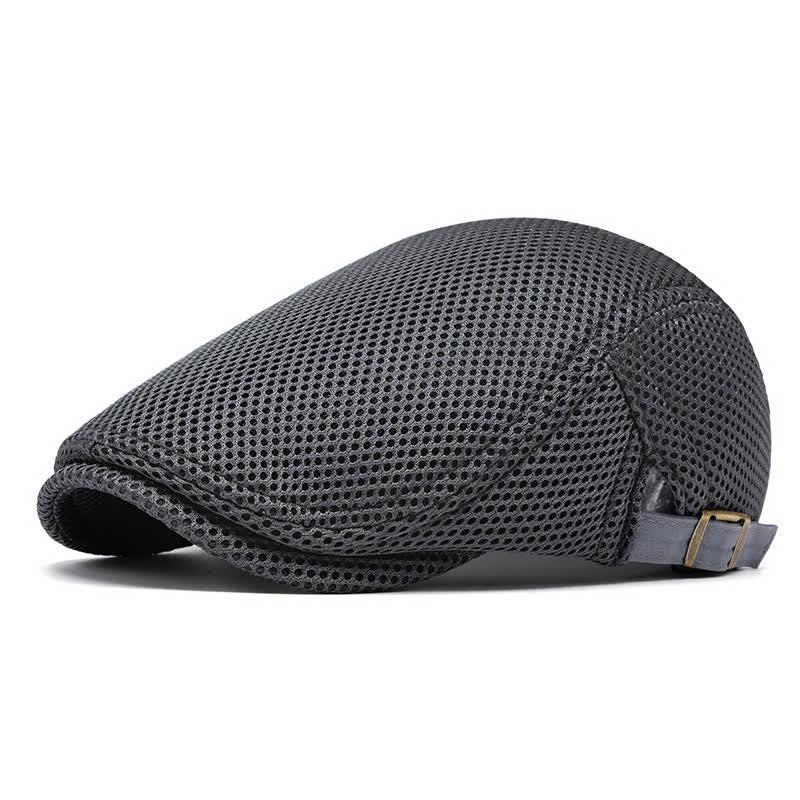 Cappello basco estivo in rete tinta unita con parte superiore piatta - Grigio scuro - Regolabile (22"-23 5/8") - image 10
