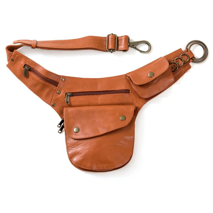 Borsa da viaggio retrò per il tempo libero, da donna, con portafoglio e cintura - Arancia - image 10
