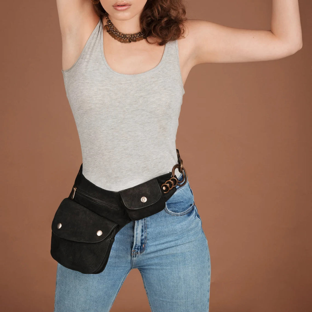 Borsa da viaggio retrò per il tempo libero, da donna, con portafoglio e cintura - image 3