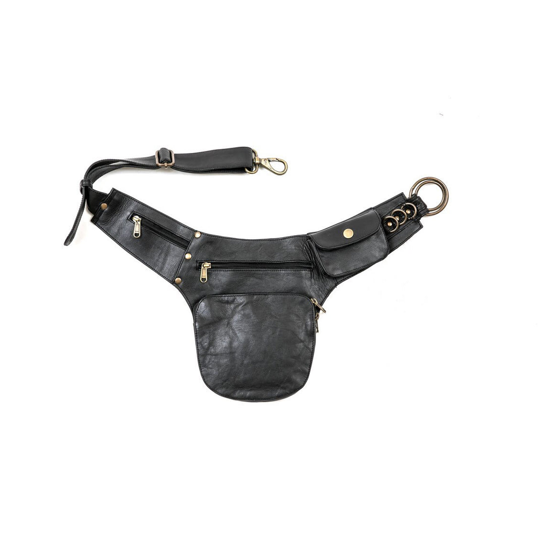 Borsa da viaggio retrò per il tempo libero, da donna, con portafoglio e cintura - Nero - image 2