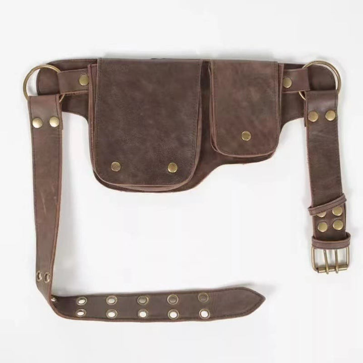 Borsa unisex retrò in pelle con bottone porta-telefono - image 3