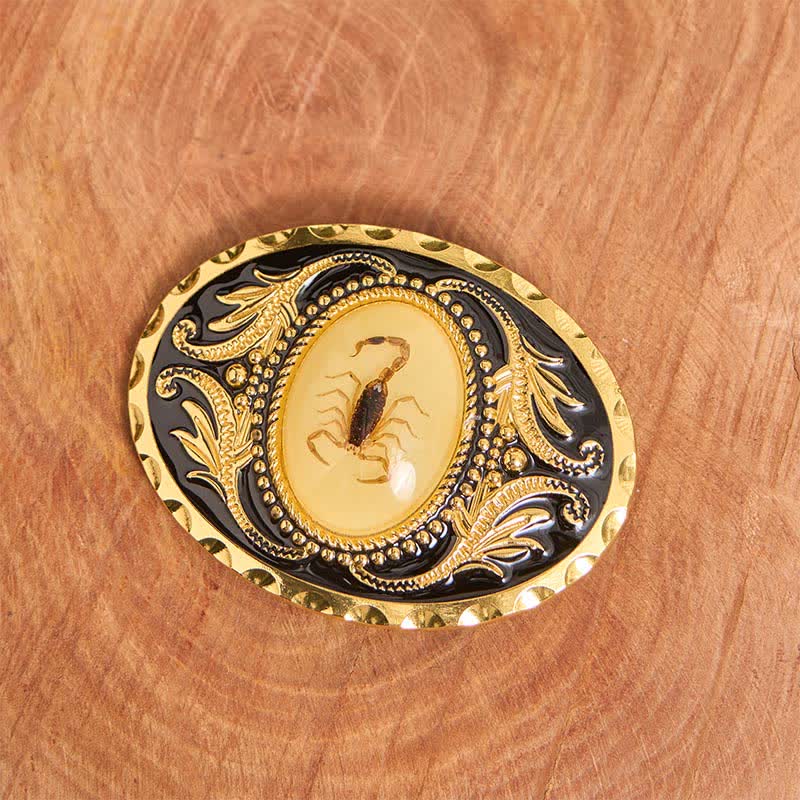 Cintura in pelle con fibbia decorativa a forma di scorpione fai da te in oro - image 2