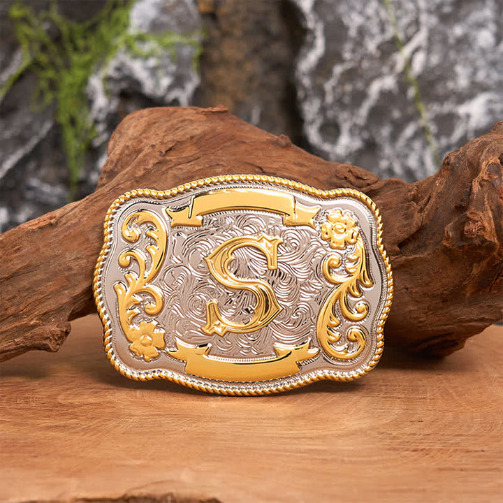Set di collana in argento con fibbia per cintura western fai da te con lettera iniziale - image 3