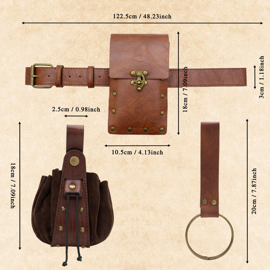 Accessori per costumi cosplay di Halloween, cintura retrò con marsupio - image 8