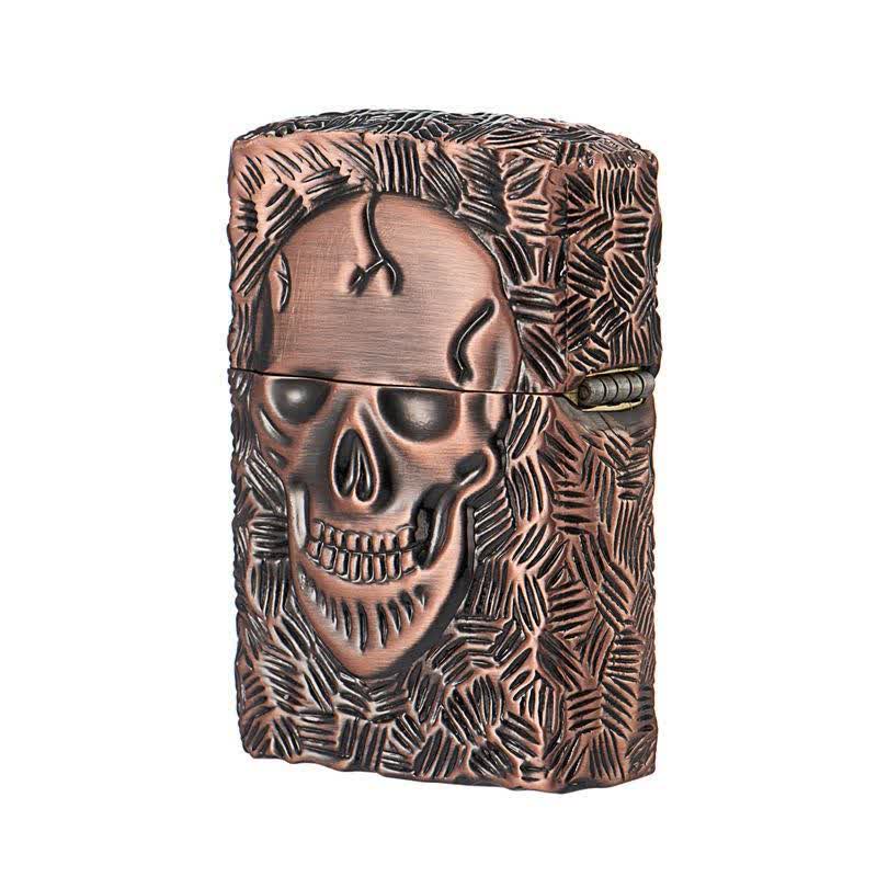 Accendino a cherosene ricaricabile con scheletro di Halloween dominante - Bronzo rosso - image 5