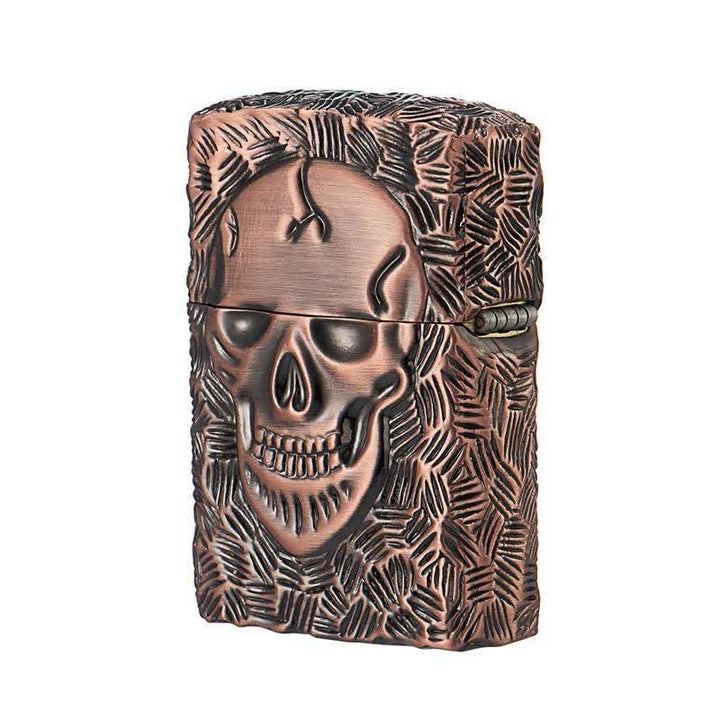 Accendino a cherosene ricaricabile con scheletro di Halloween dominante - Bronzo rosso - image 5