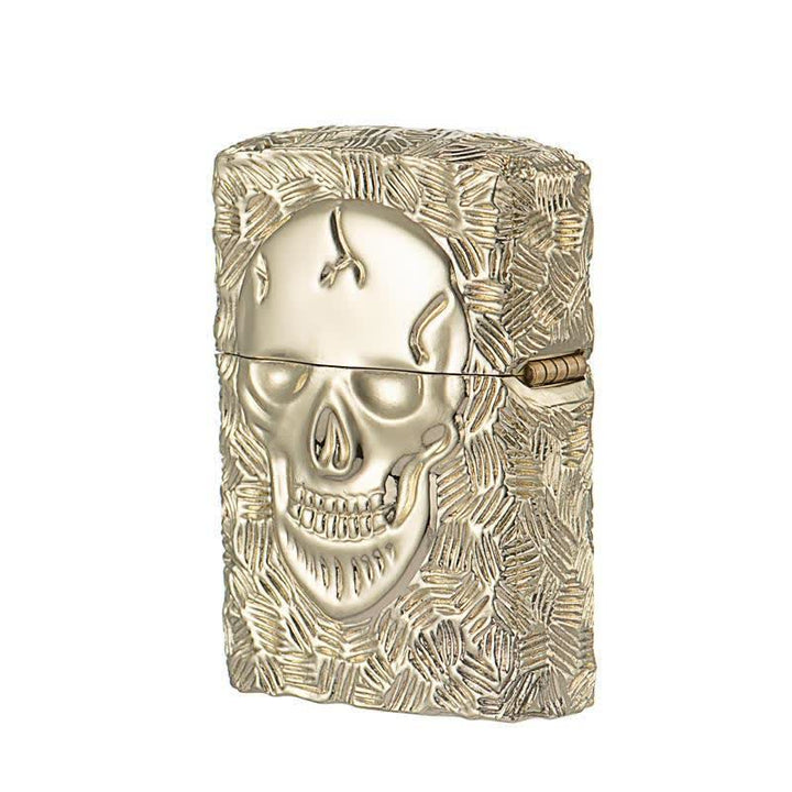 Accendino a cherosene ricaricabile con scheletro di Halloween dominante - Oro - image 8