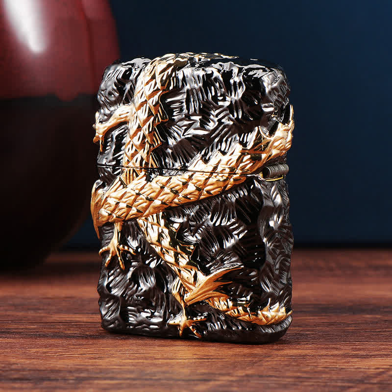 Accendino a cherosene ricaricabile Tonardo Gold & Black Dragon - image 4