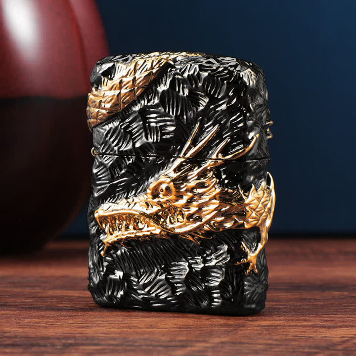 Accendino a cherosene ricaricabile Tonardo Gold & Black Dragon - image 3