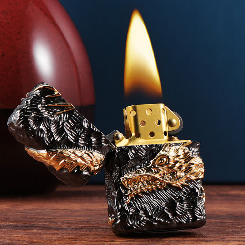 Accendino a cherosene ricaricabile Tonardo Gold & Black Dragon - Oro e nero - image 1