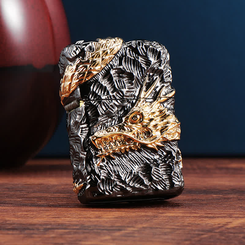 Accendino a cherosene ricaricabile Tonardo Gold & Black Dragon - image 2