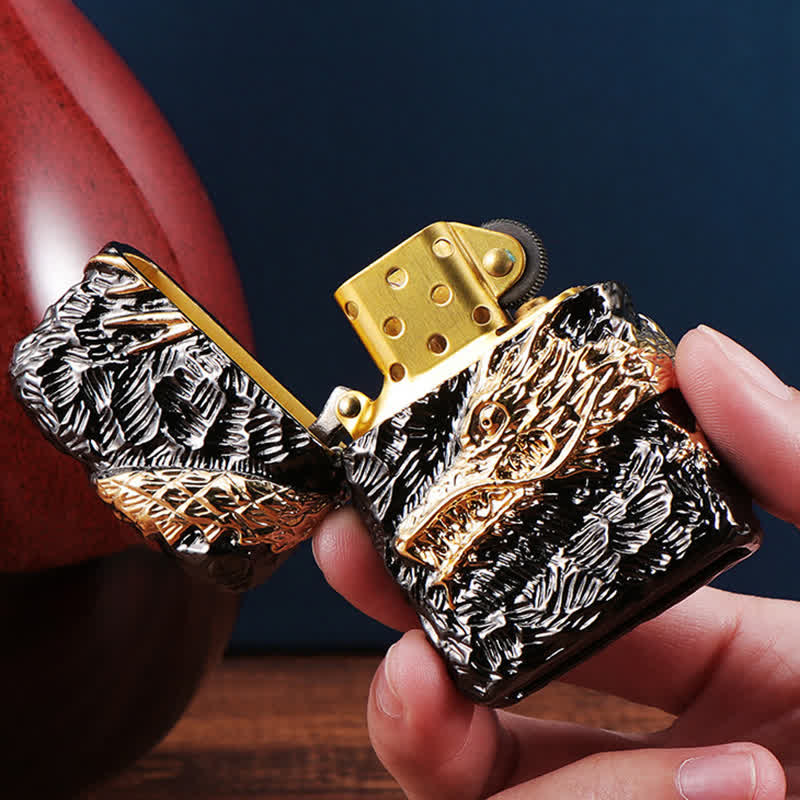 Accendino a cherosene ricaricabile Tonardo Gold & Black Dragon - image 5