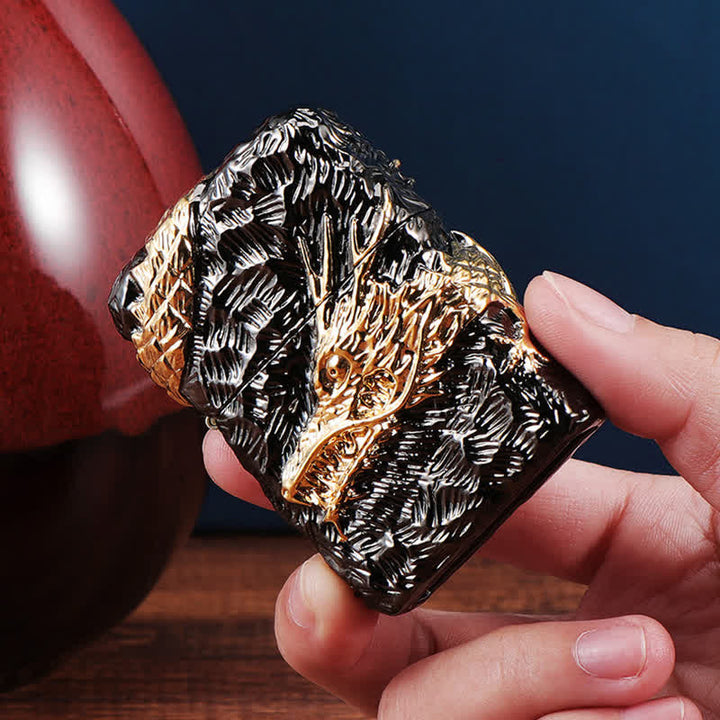 Accendino a cherosene ricaricabile Tonardo Gold & Black Dragon - image 7