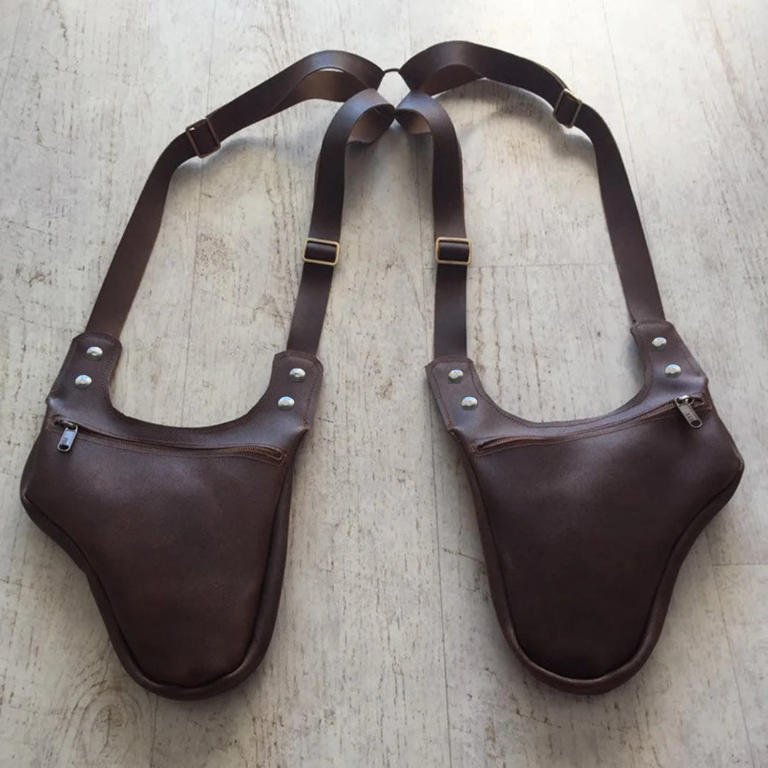 Borsa a tracolla retrò da uomo con tracolla regolabile e cerniera sottobraccio - Caffè - image 4