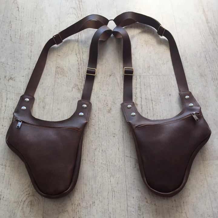 Borsa a tracolla retrò da uomo con tracolla regolabile e cerniera sottobraccio - Caffè - image 4