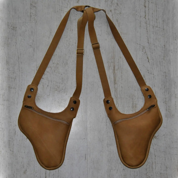 Borsa a tracolla retrò da uomo con tracolla regolabile e cerniera sottobraccio - Marrone chiaro - image 5